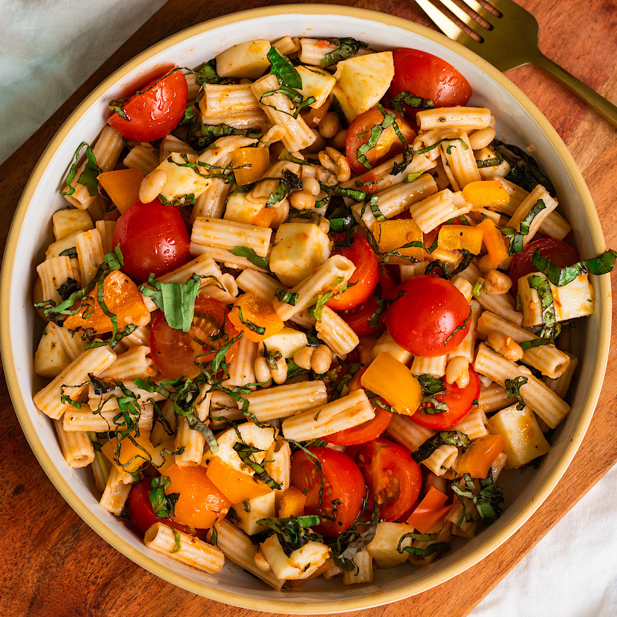 Pizza Pasta Salad with White Beans