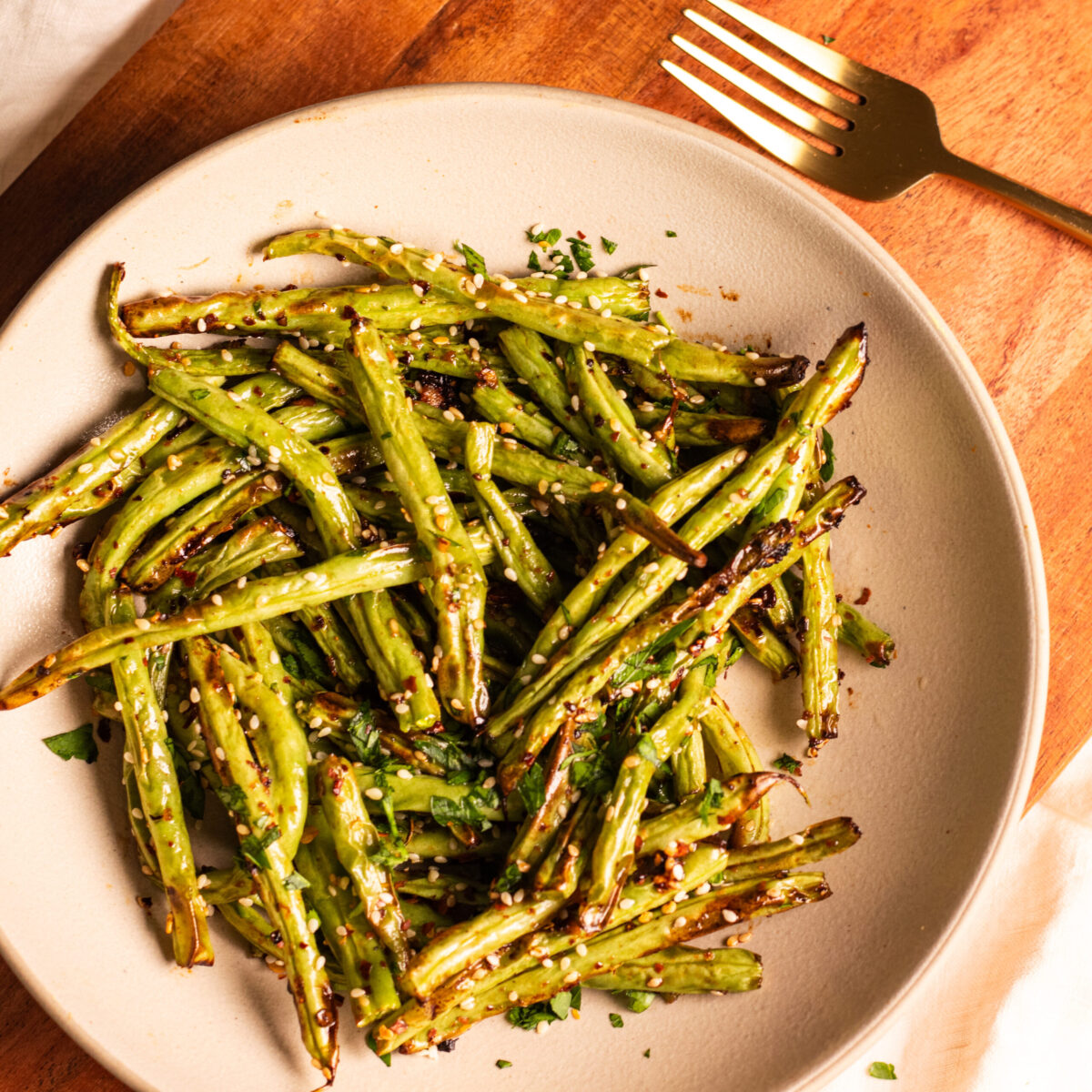 air fried sesame garlic green beans