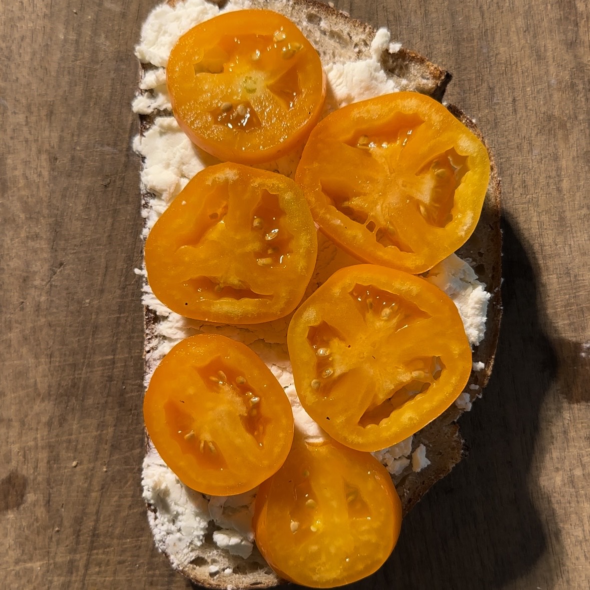 toast with goat cheese and tomatoes