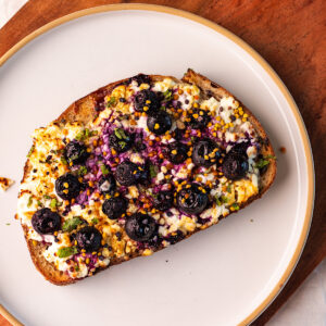air fryer cottage cheese blueberry toast.