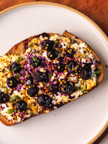 air fryer cottage cheese blueberry toast.