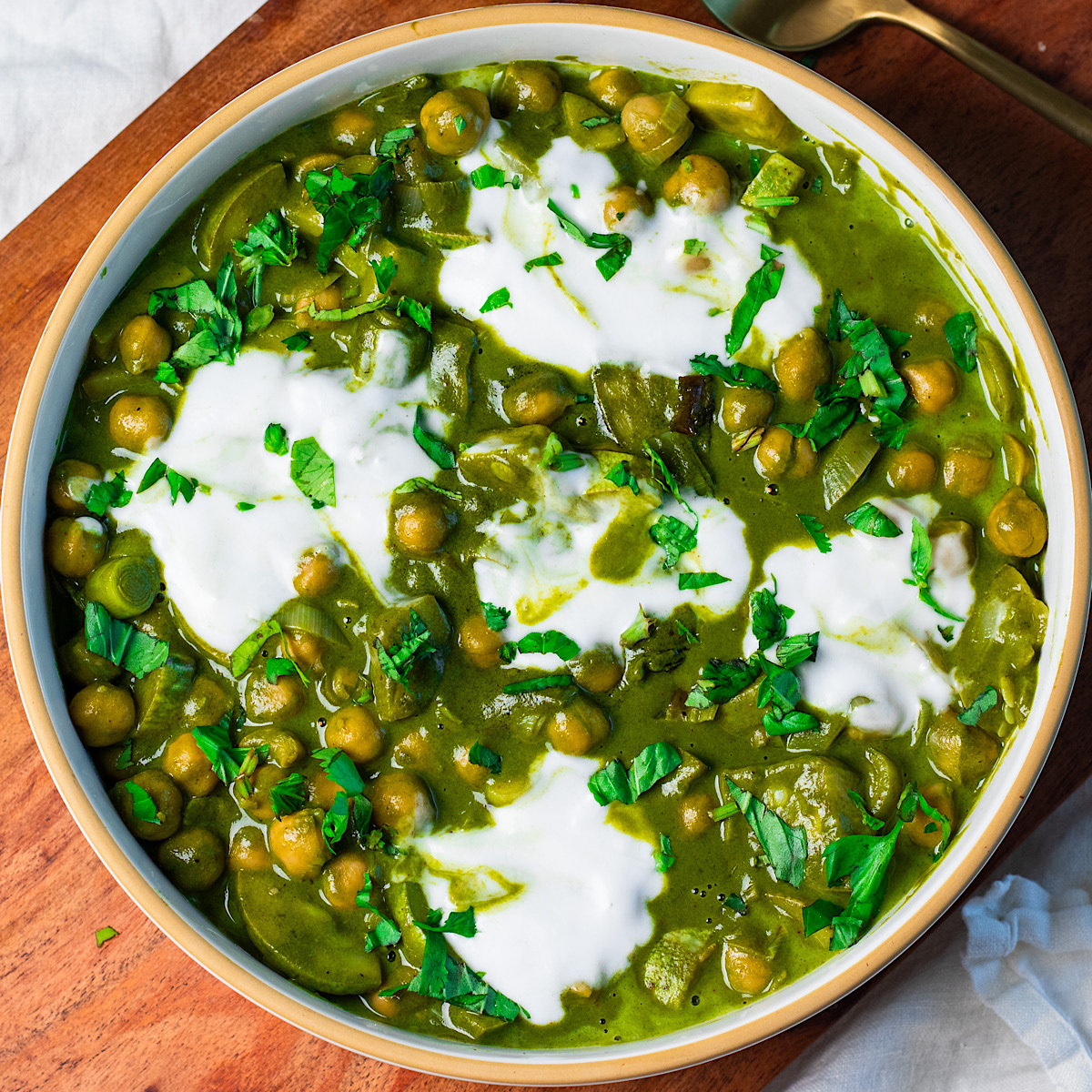 vegan green goddess chickpeas.