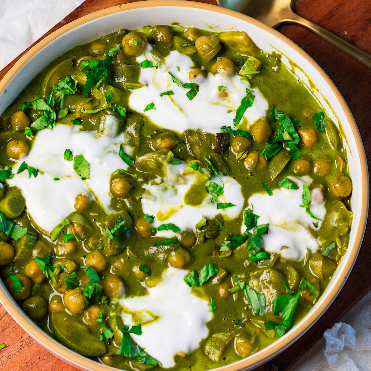 vegan green goddess chickpeas.