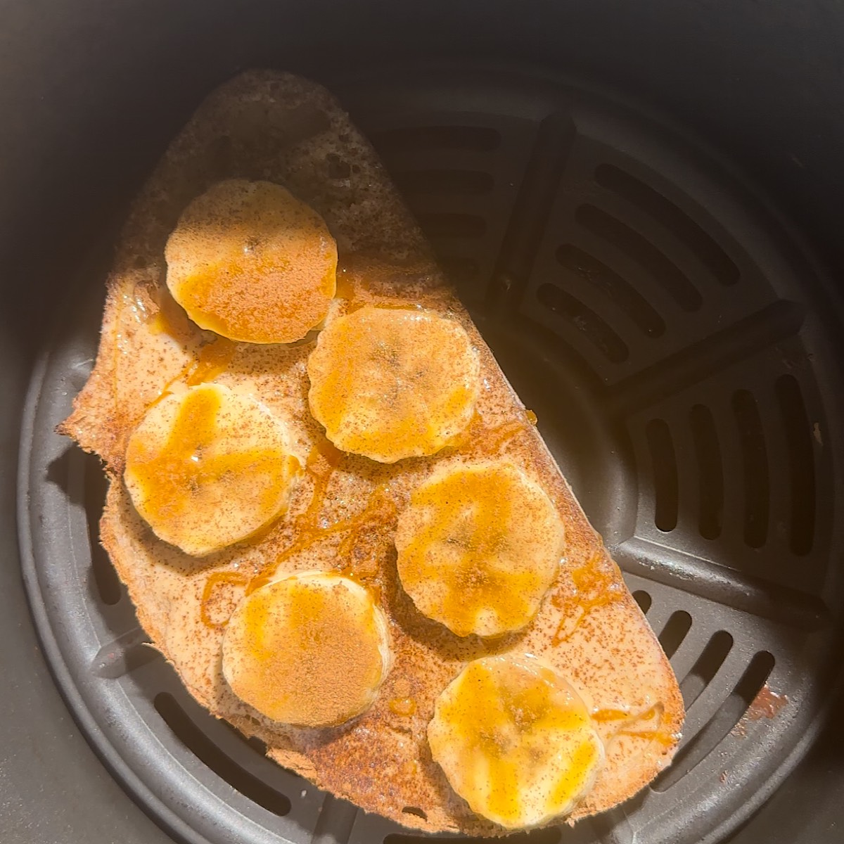 air fried tahini banana honey toast