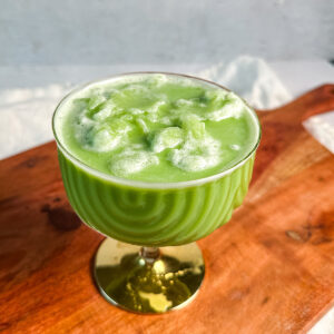 frozen matcha latte slushie.