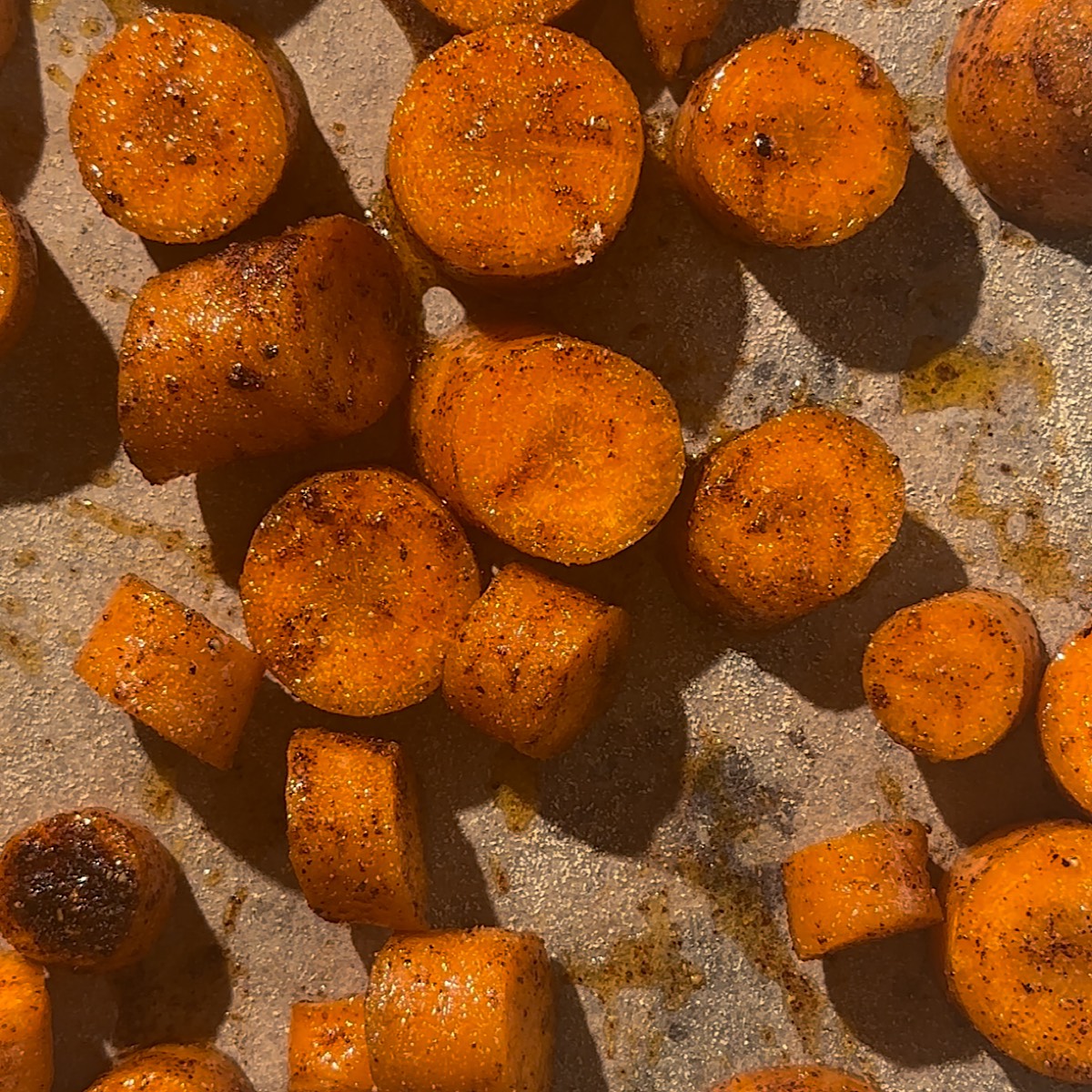 carrots on sheet pan.