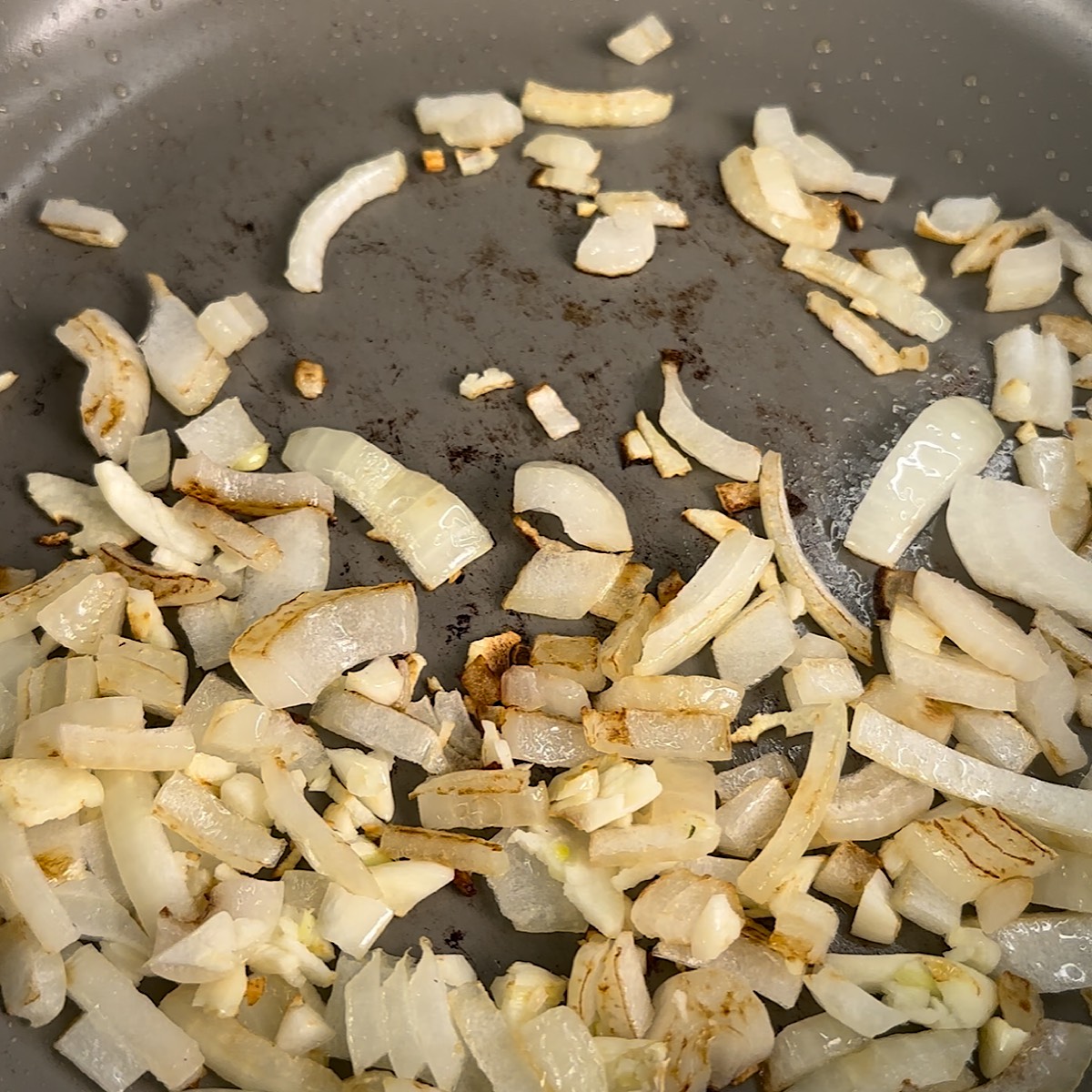 onions in pan