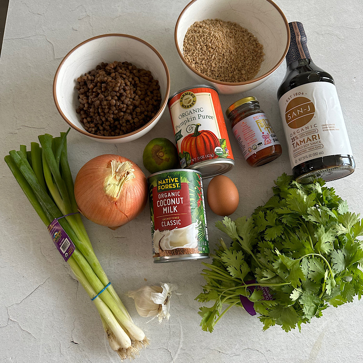 ingredients for lentil meatballs