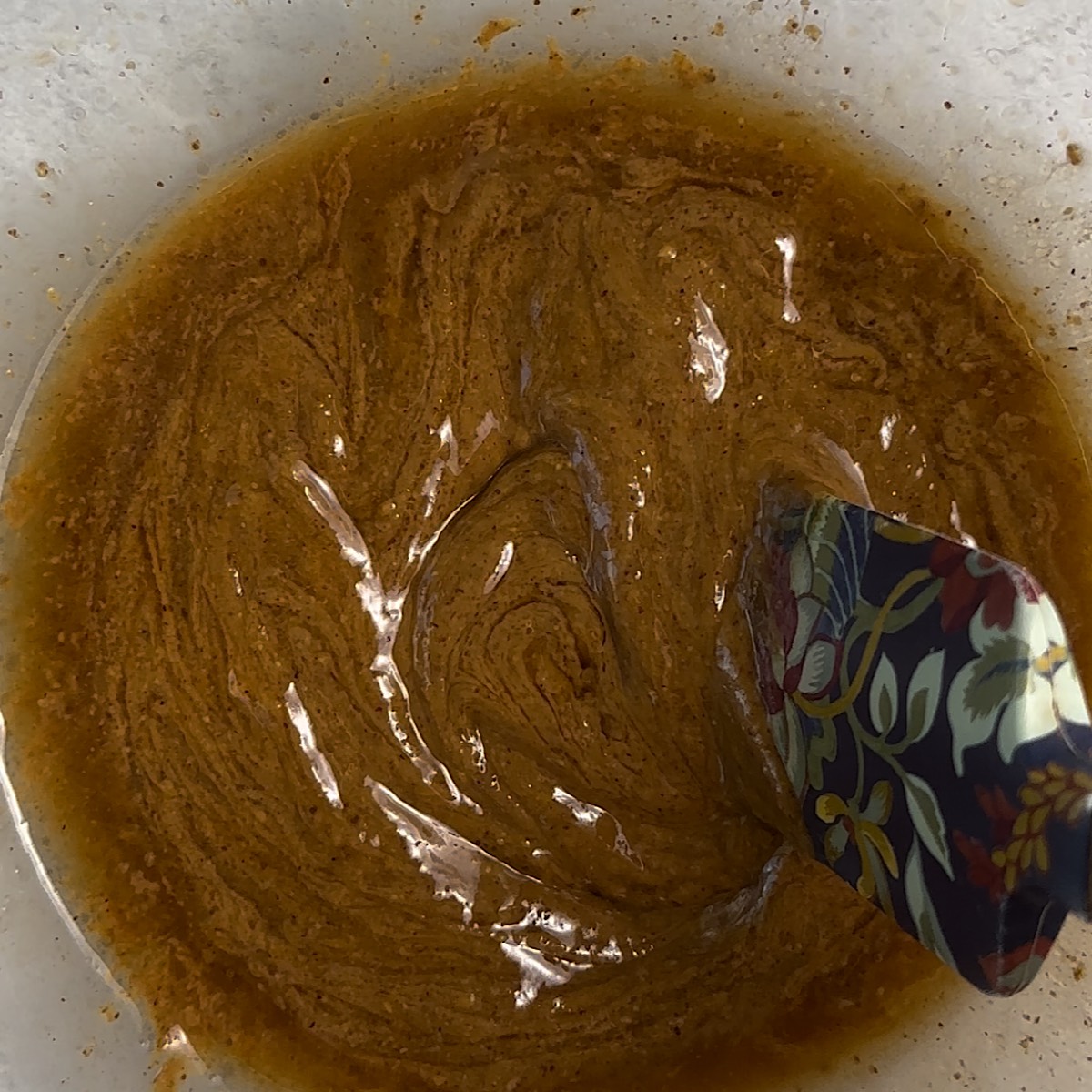 caramel sauce in bowl.