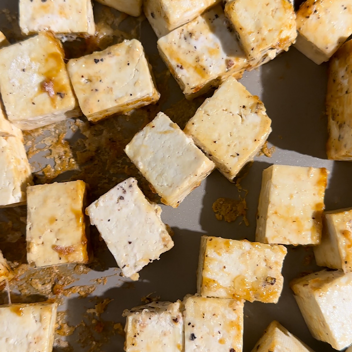 tofu in pan