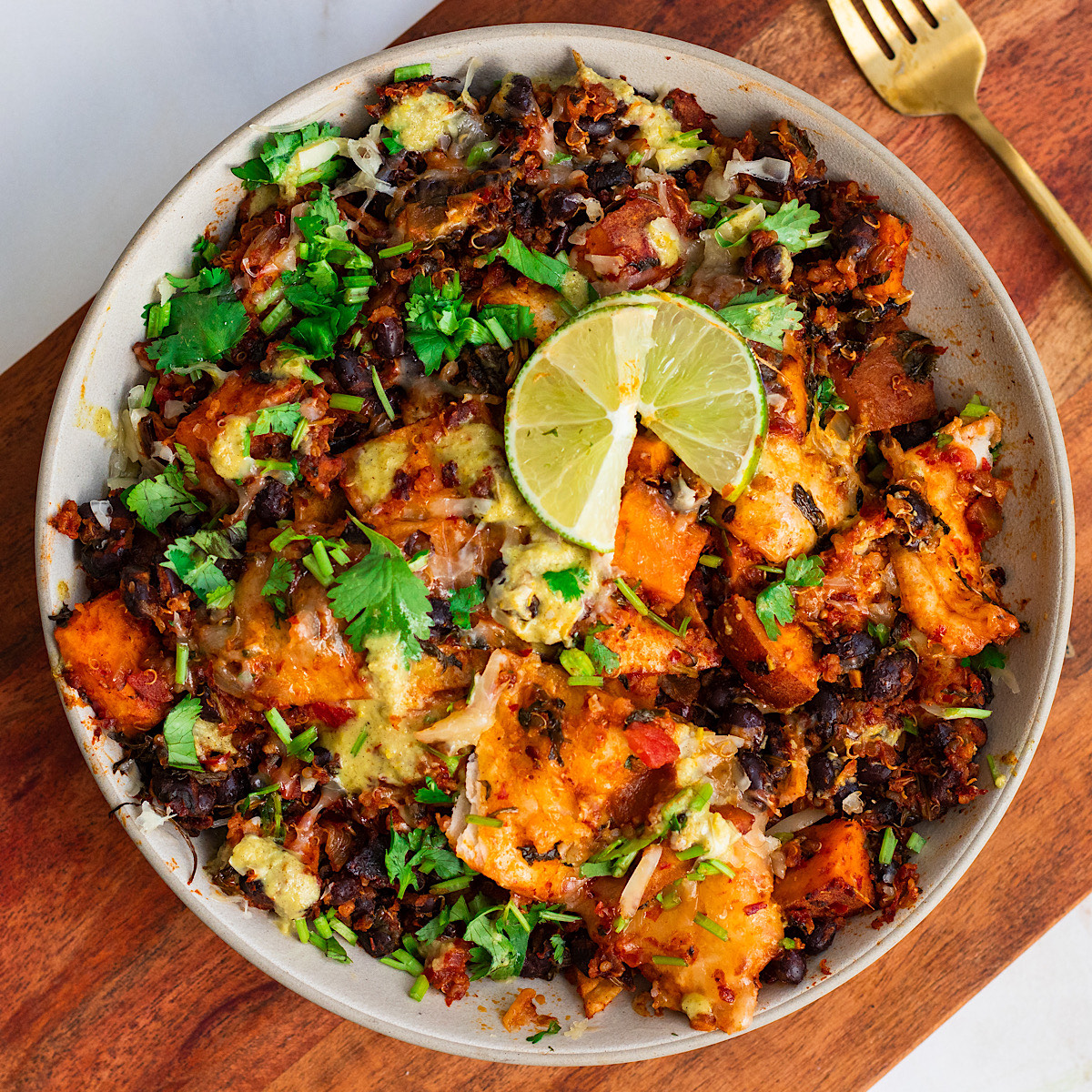 one pan sweet potato black bean enchilada skillet