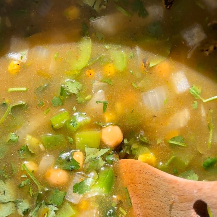 High Protein Chickpea Enchilada Soup with Greek Yogurt - Avocado Skillet