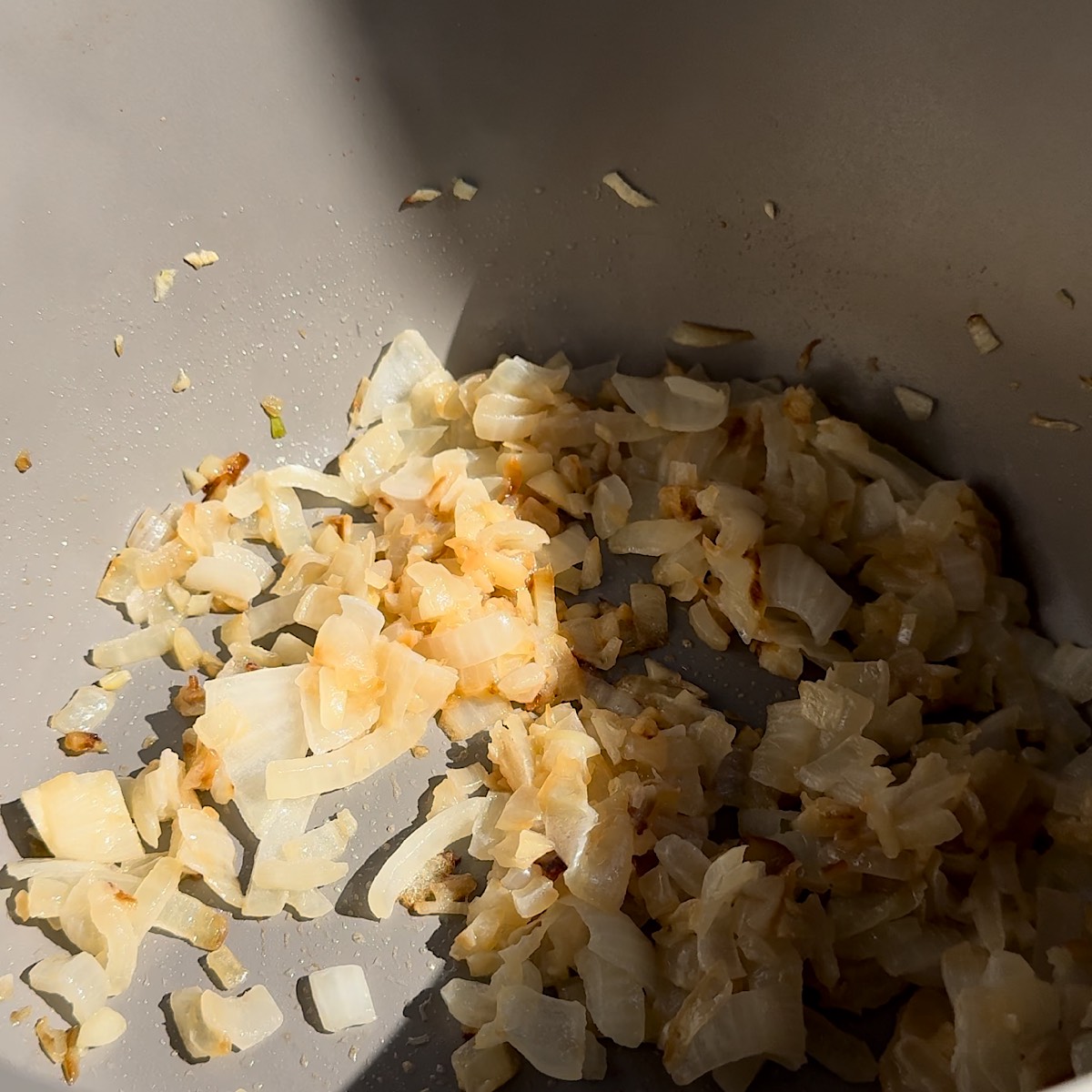 onions and garlic in pot