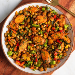 baked carrot and chickpea salad