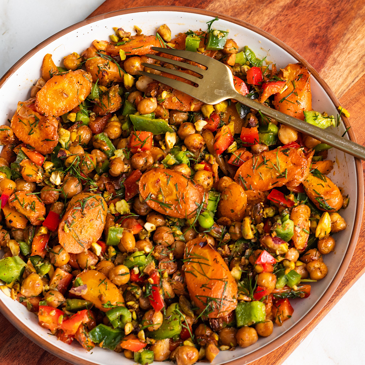 baked carrot and chickpea salad