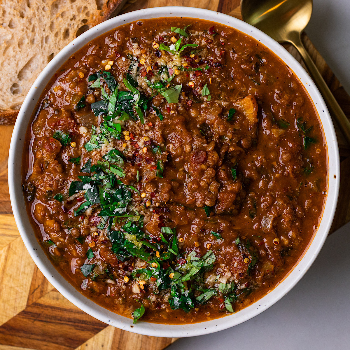 Tuscan Lentil Soup with Sundried Tomatoes