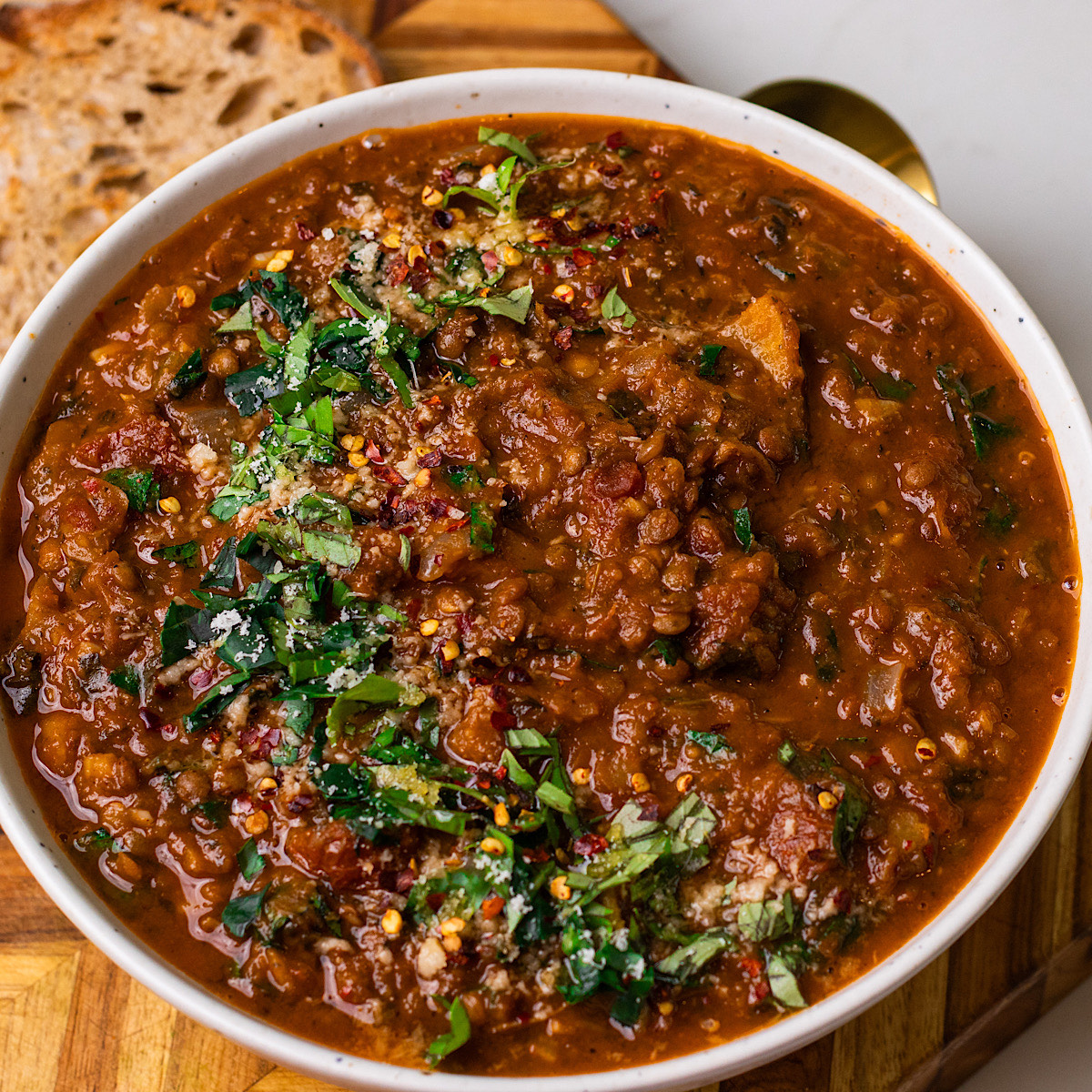 tuscan lentil soup with sundried tomatoes