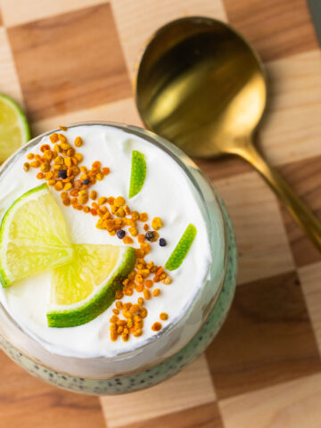 high protein key lime pie chia pudding