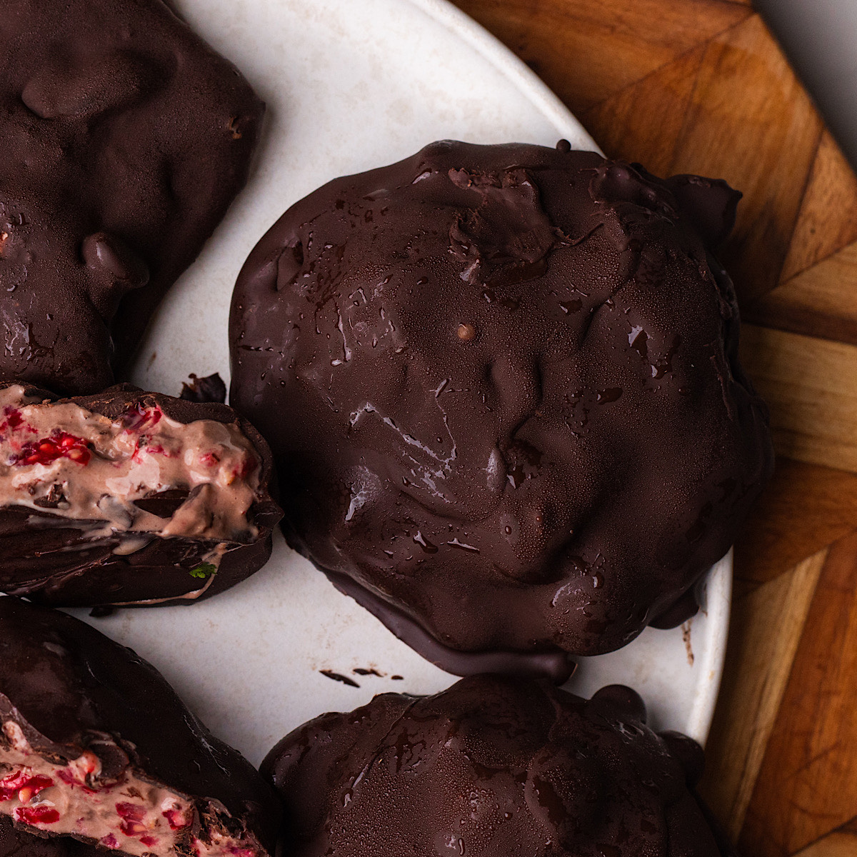 chocolate raspberry protein yogurt clusters