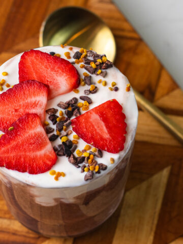 Chocolate Strawberry Chia Pudding (high protein)