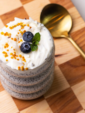 high protein coconut cream pie chia pudding