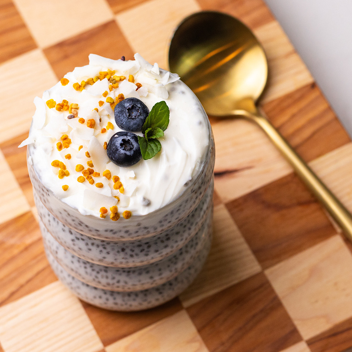 high protein coconut cream pie chia pudding