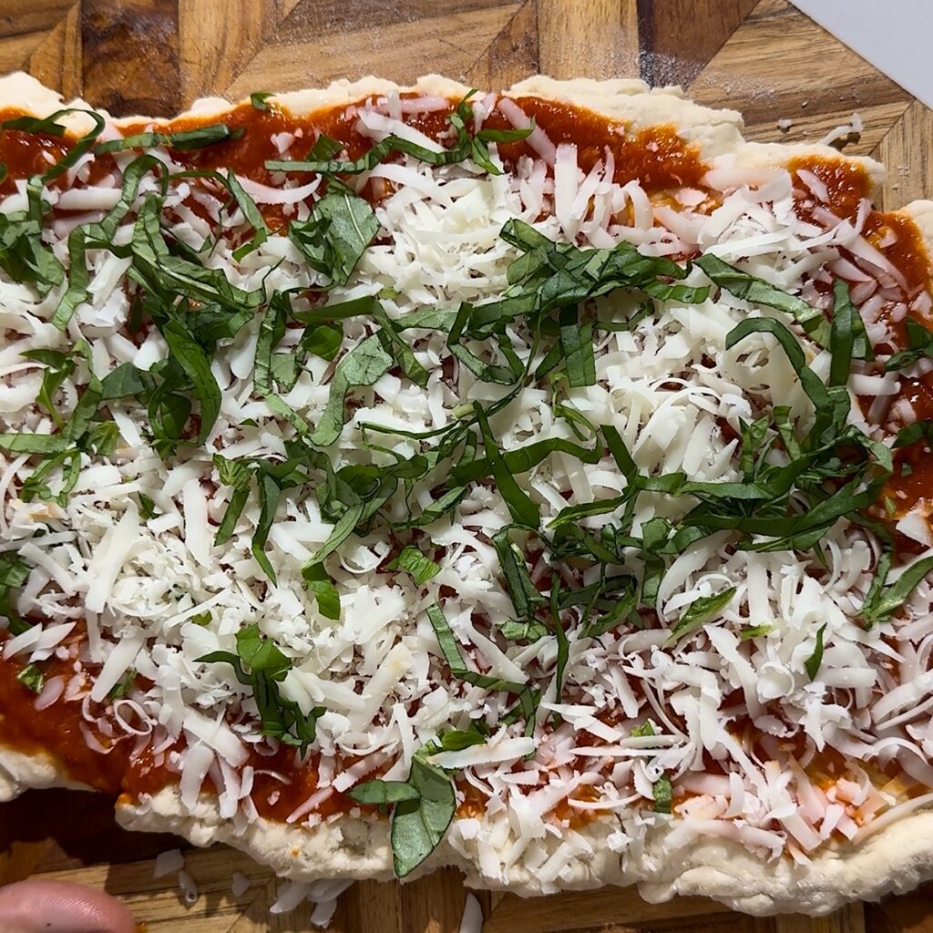 pizza roll dough on cutting board