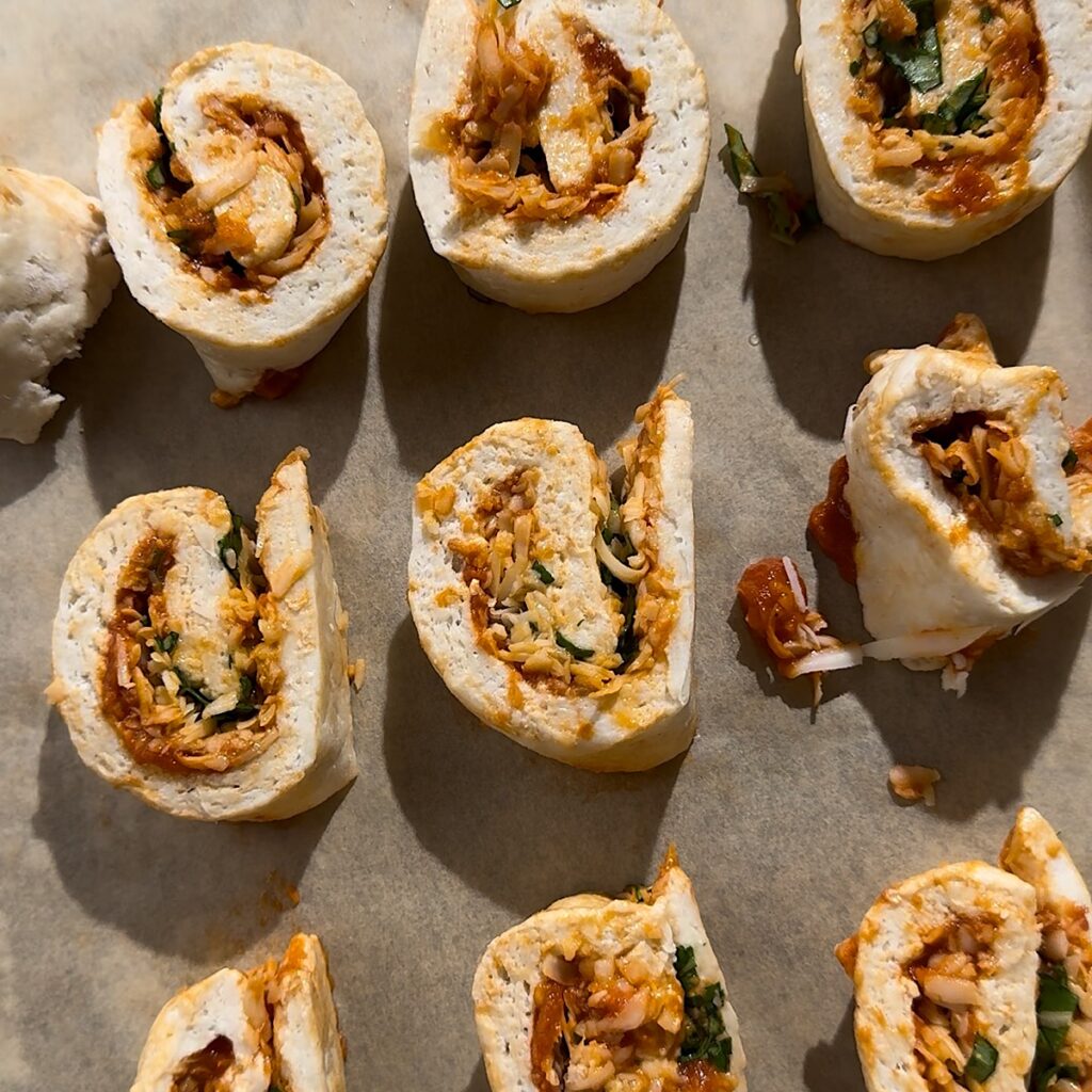 pizza rolls on sheet pan