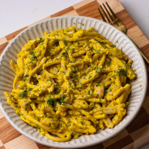 baked carrot feta pasta (high protein)