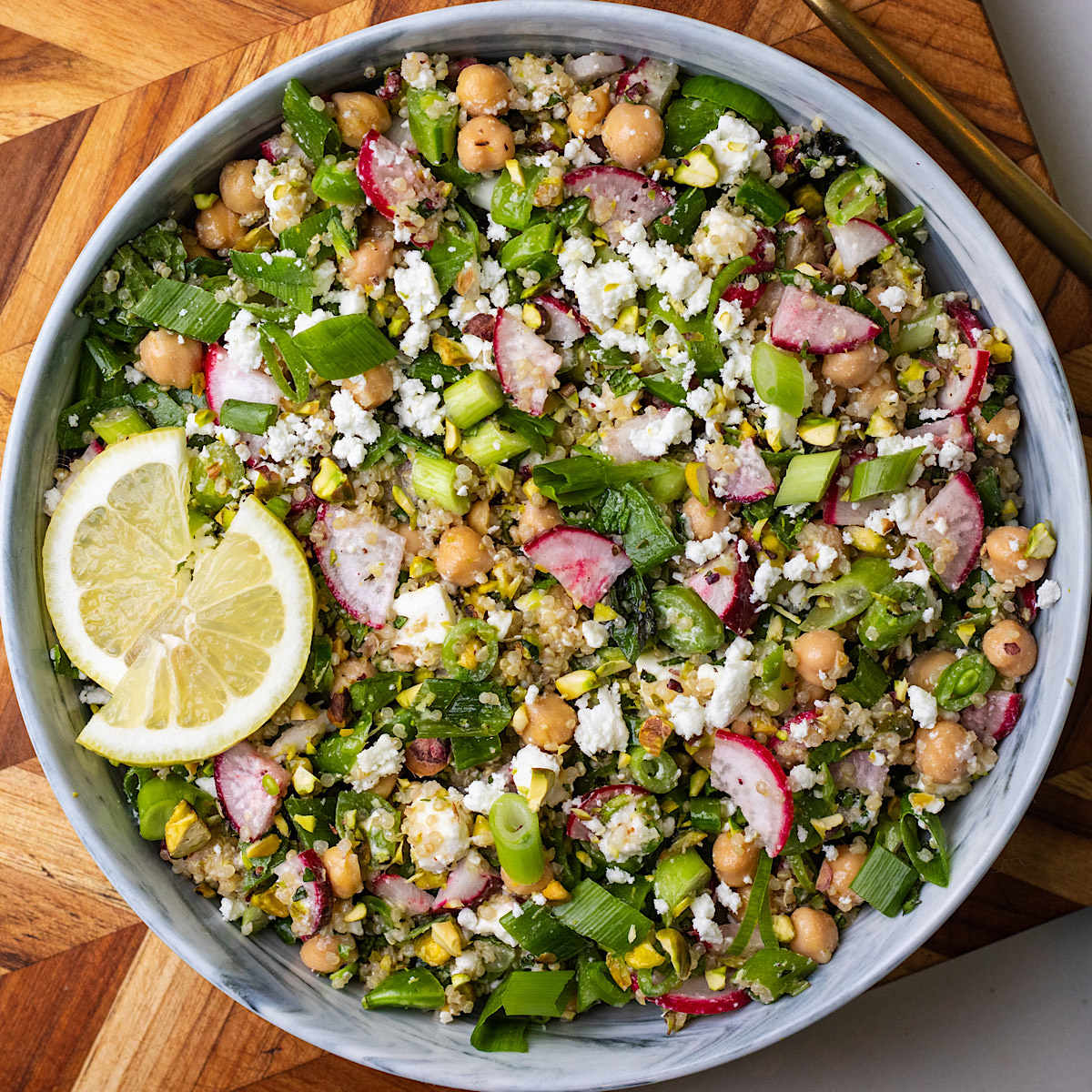 Spring Quinoa Snap Pea Salad with Lemon Garlic Dressing