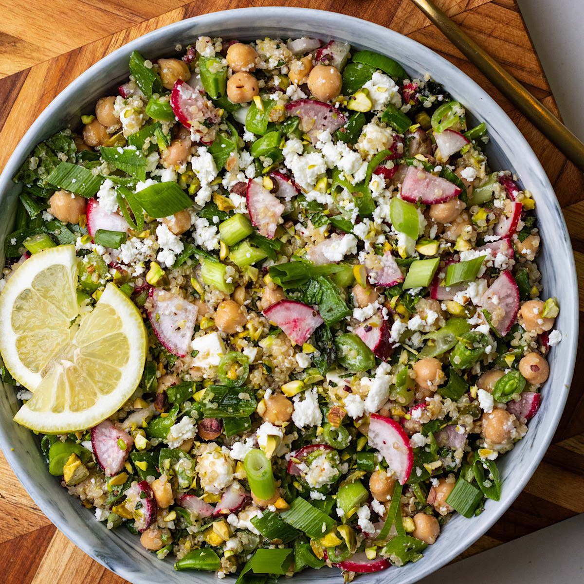 Spring Quinoa Snap Pea Salad with Lemon Garlic Dressing