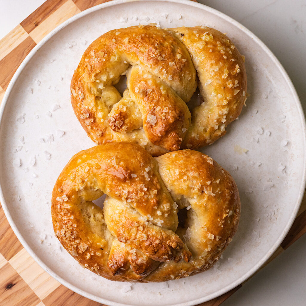 high protein cottage cheese soft pretzel