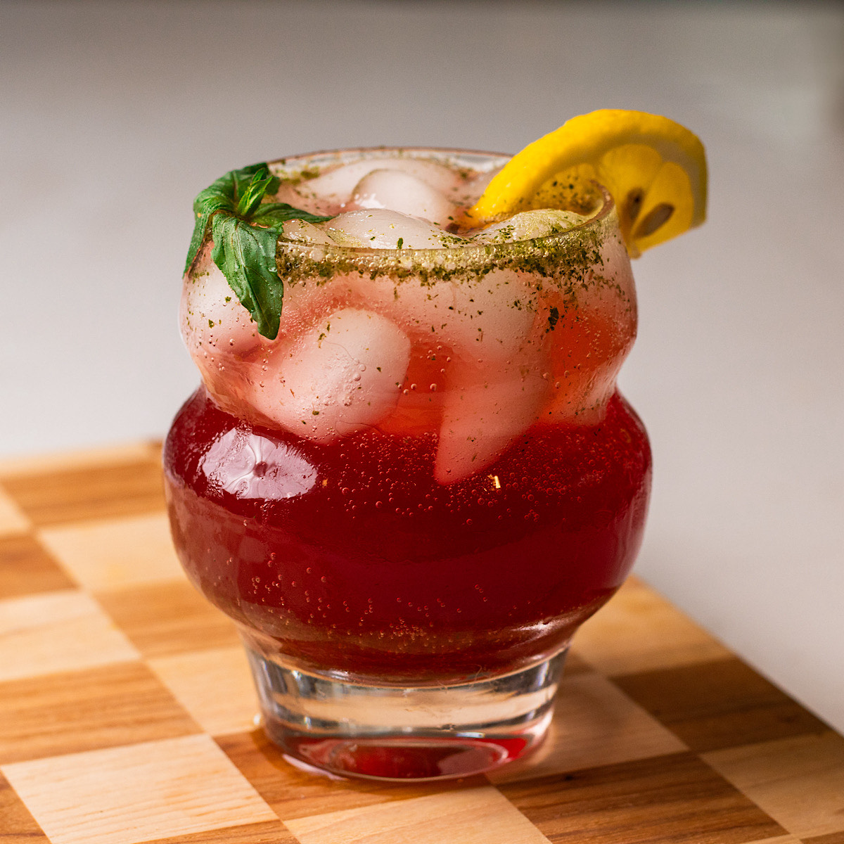 lemon hibiscus spritzer mocktail