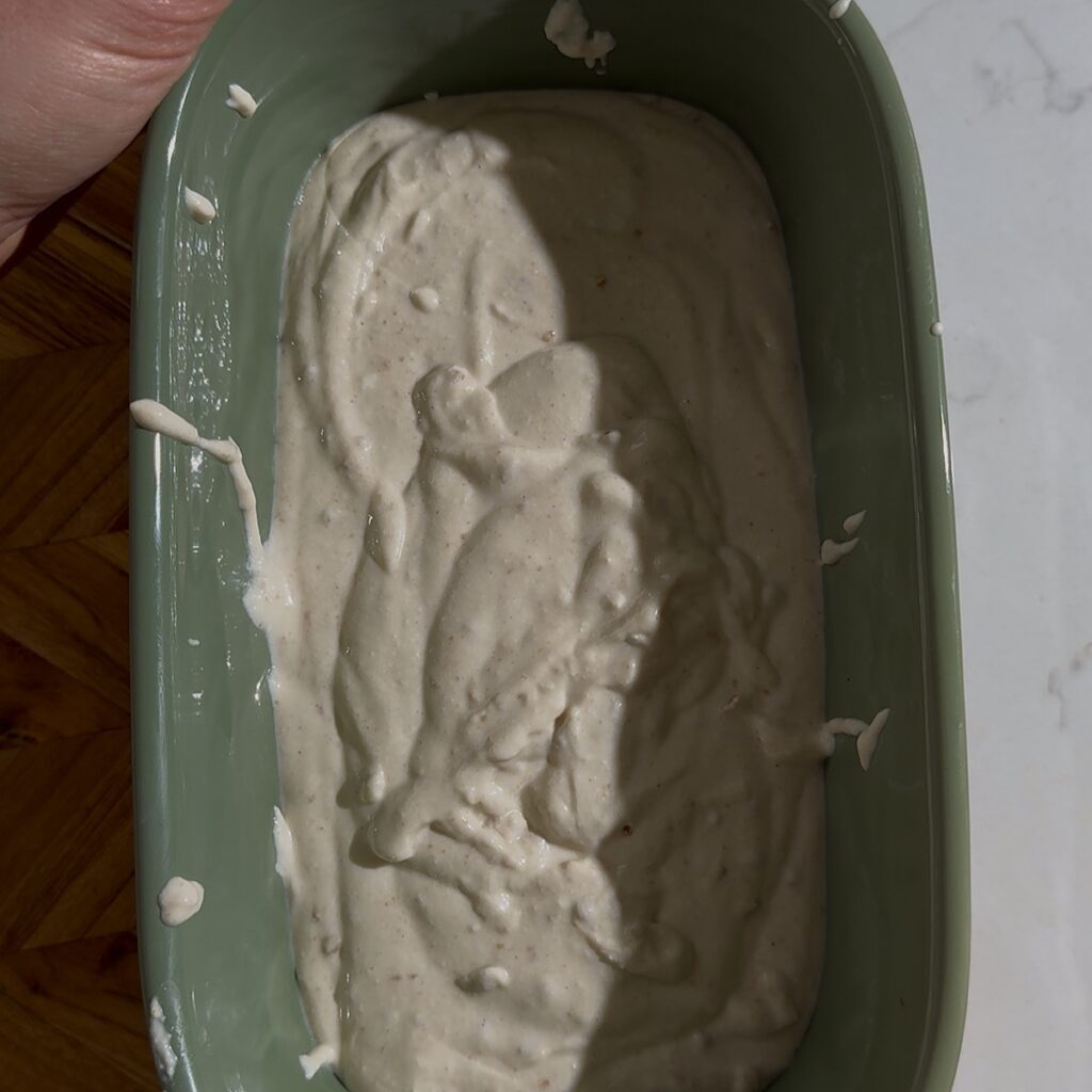 ice cream freezing in loaf pan