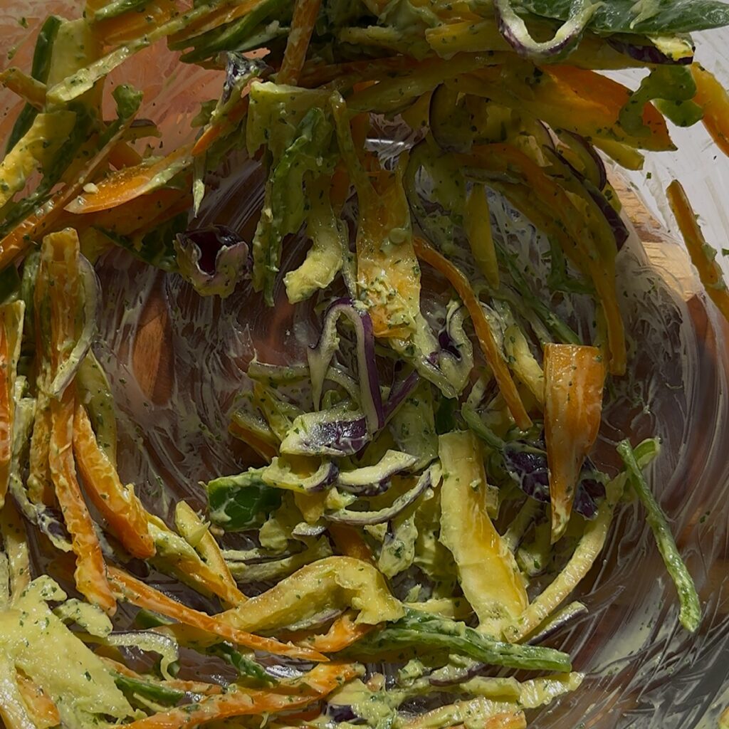 bell pepper slaw in bowl