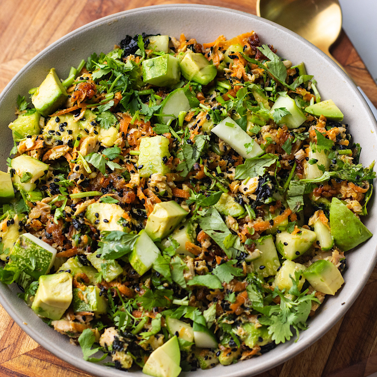 Crispy Rice Sushi Tuna Salad - Avocado Skillet