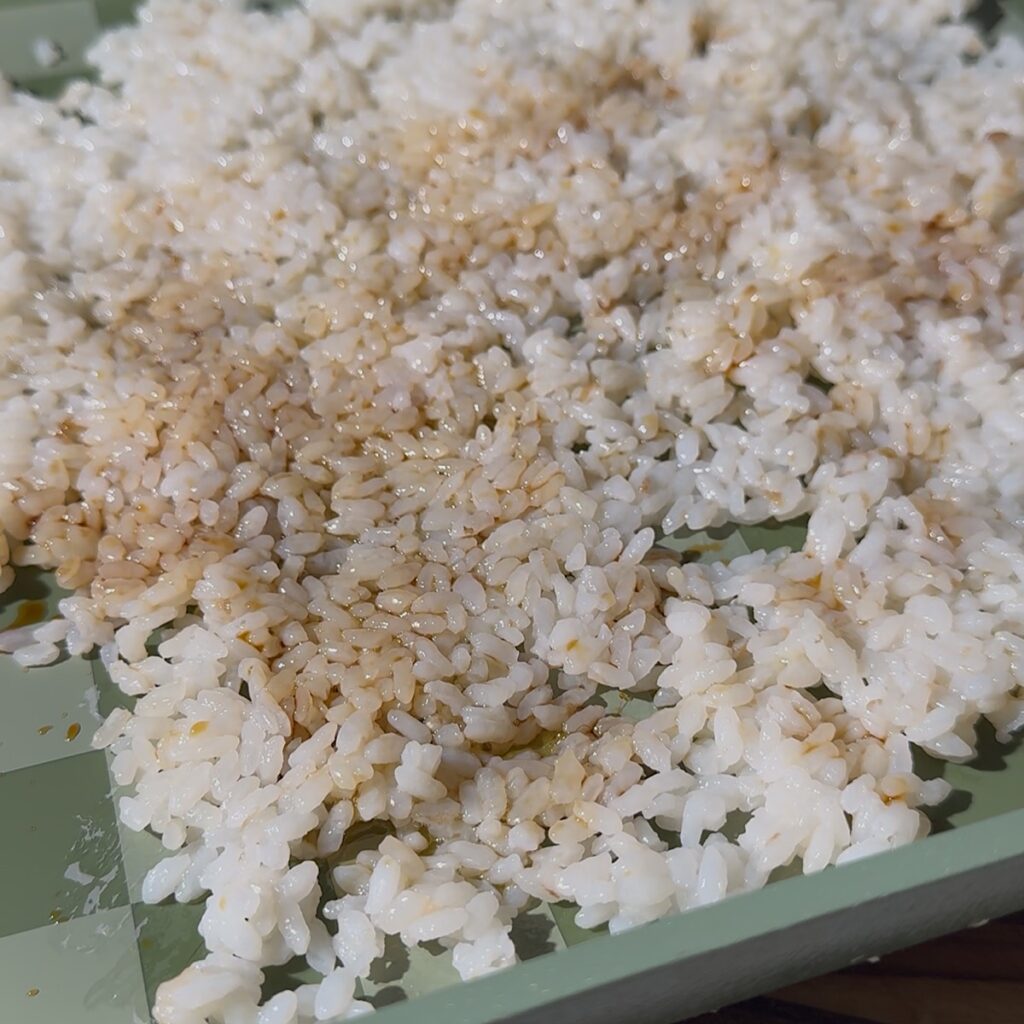 rice on sheet pan