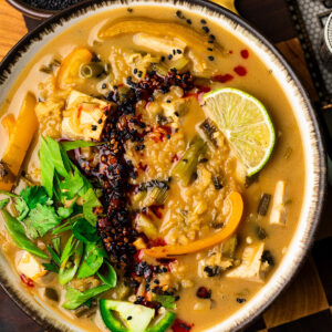 Coconut Lime Tofu Soup With Rice