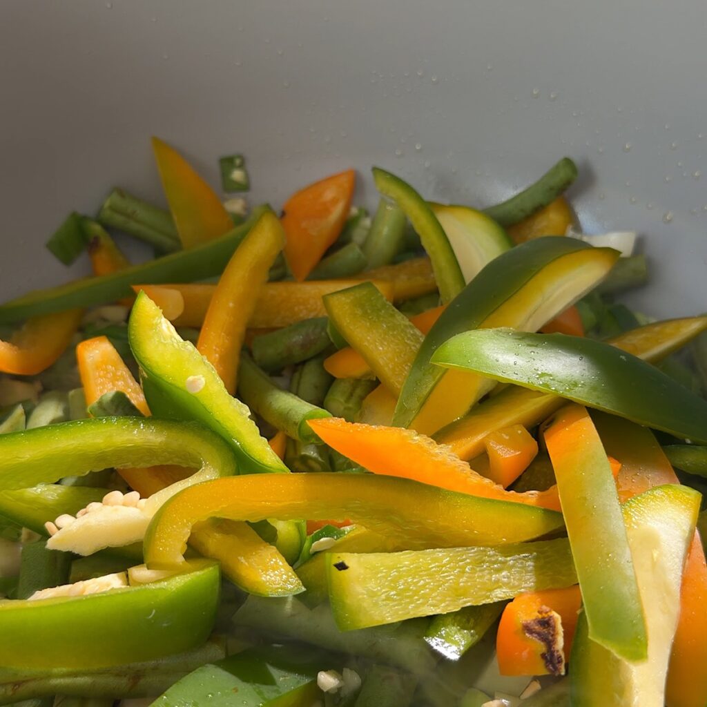 veggies in pot