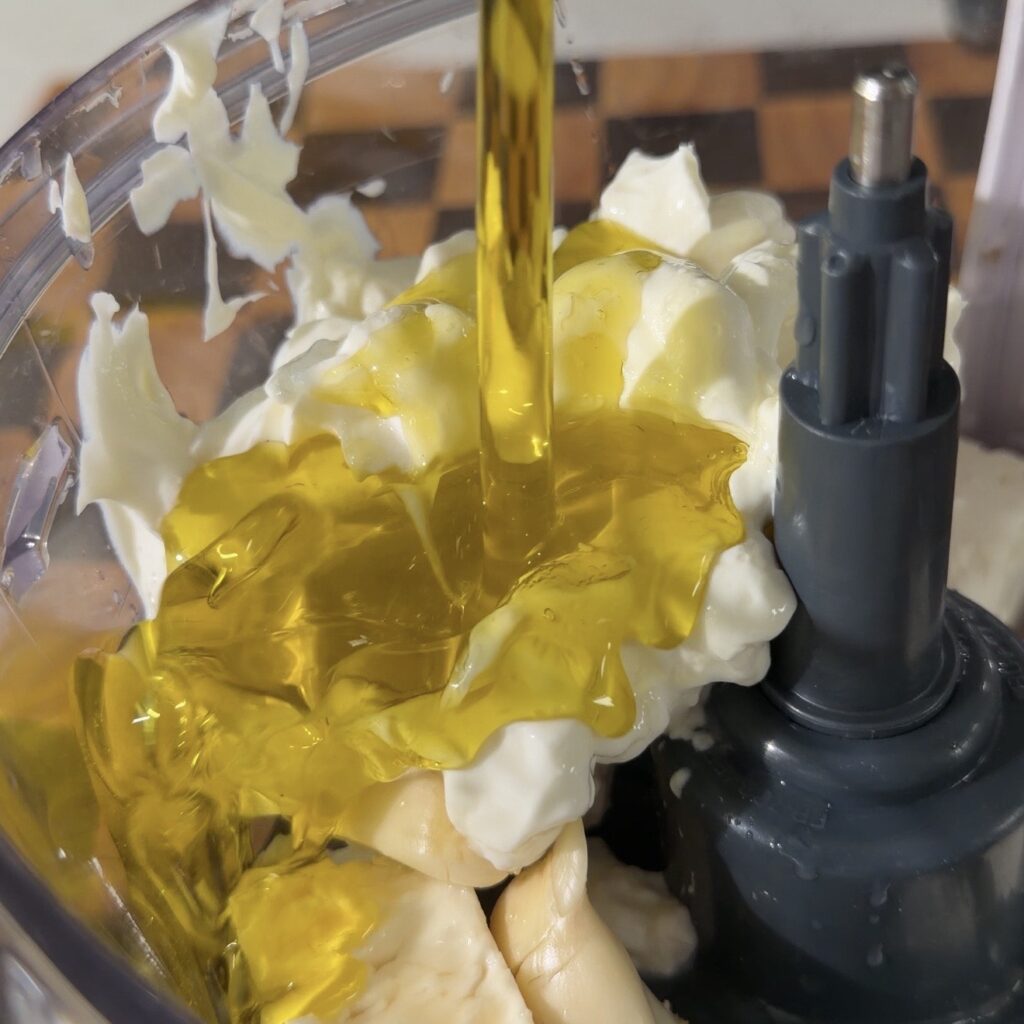 feta dip ingredients in processor
