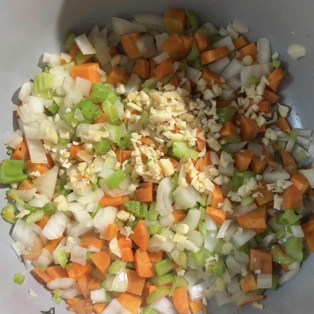 veggies cooking in pot