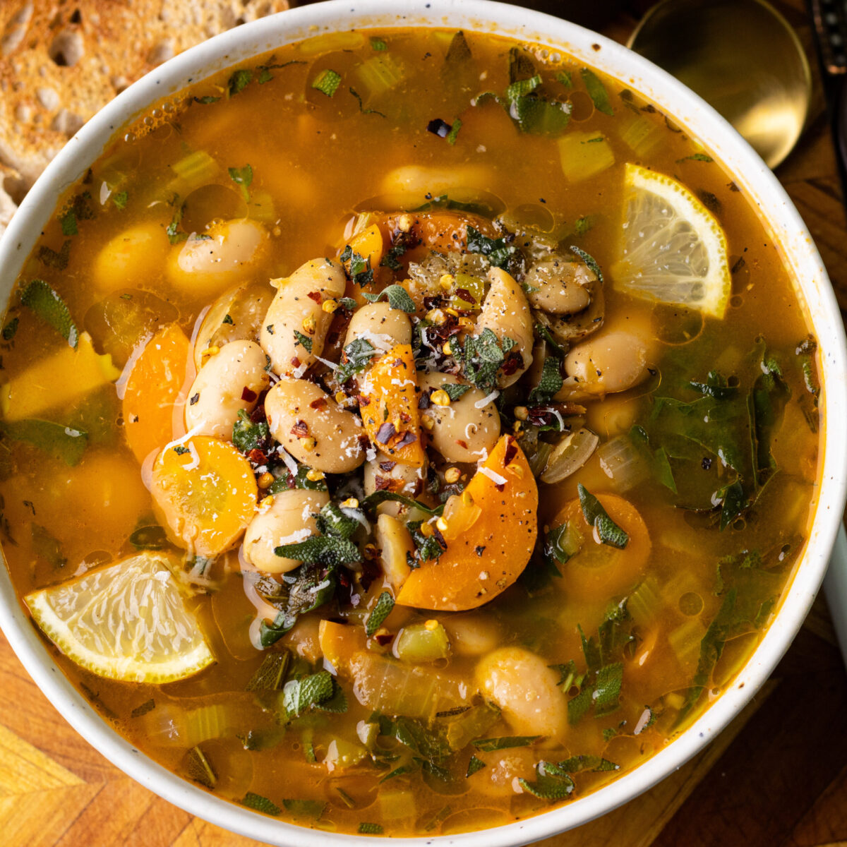 miso parmesan butter bean soup