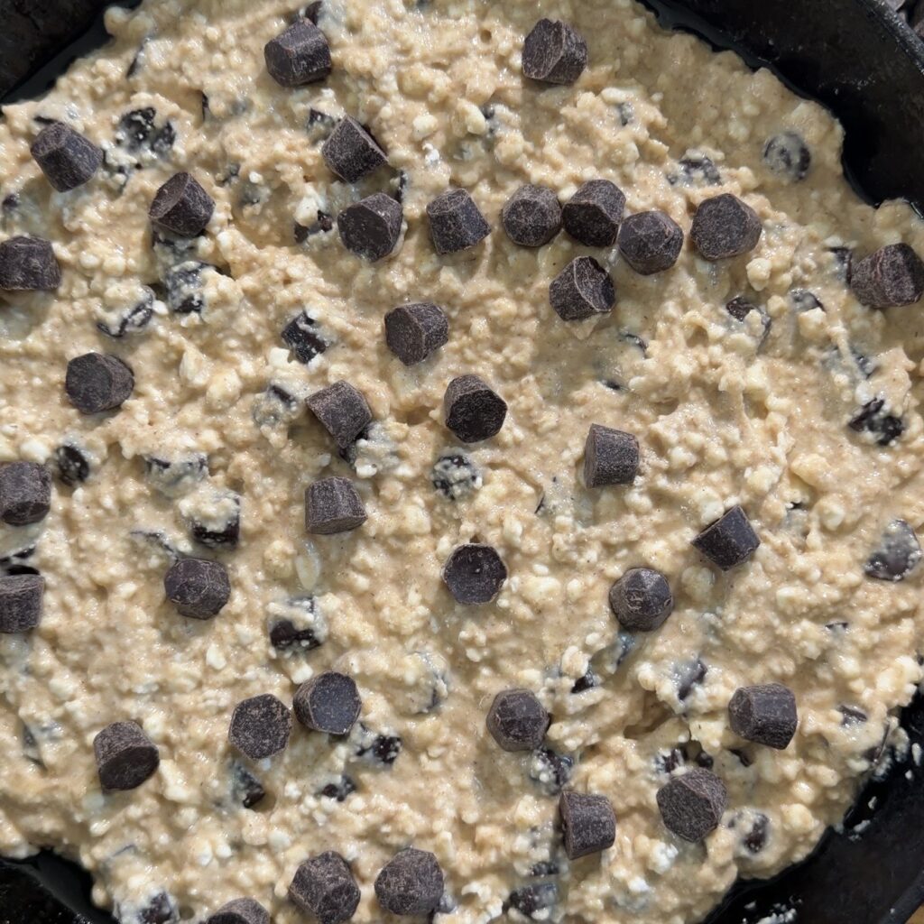 dough in skillet