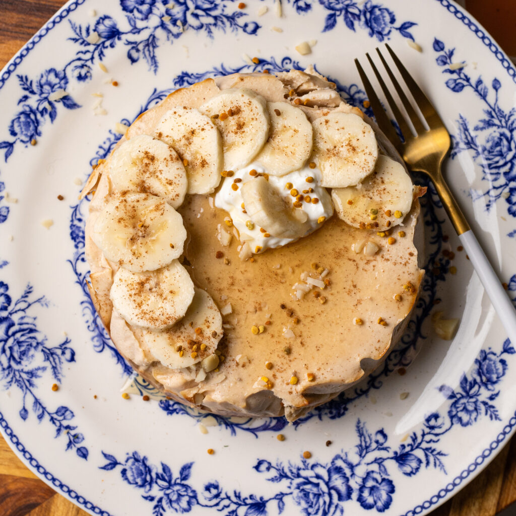 high protein banana cream pie cheesecake