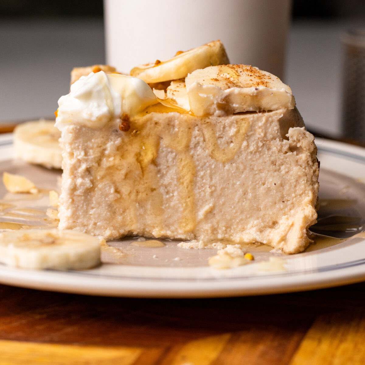 high protein banana cream pie cheesecake
