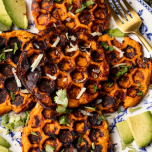 savory 3 ingredient sweet potato waffles