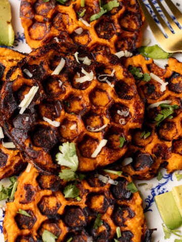 savory 3 ingredient sweet potato waffles