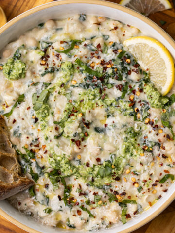 one pot creamy alfredo beans (high protein)