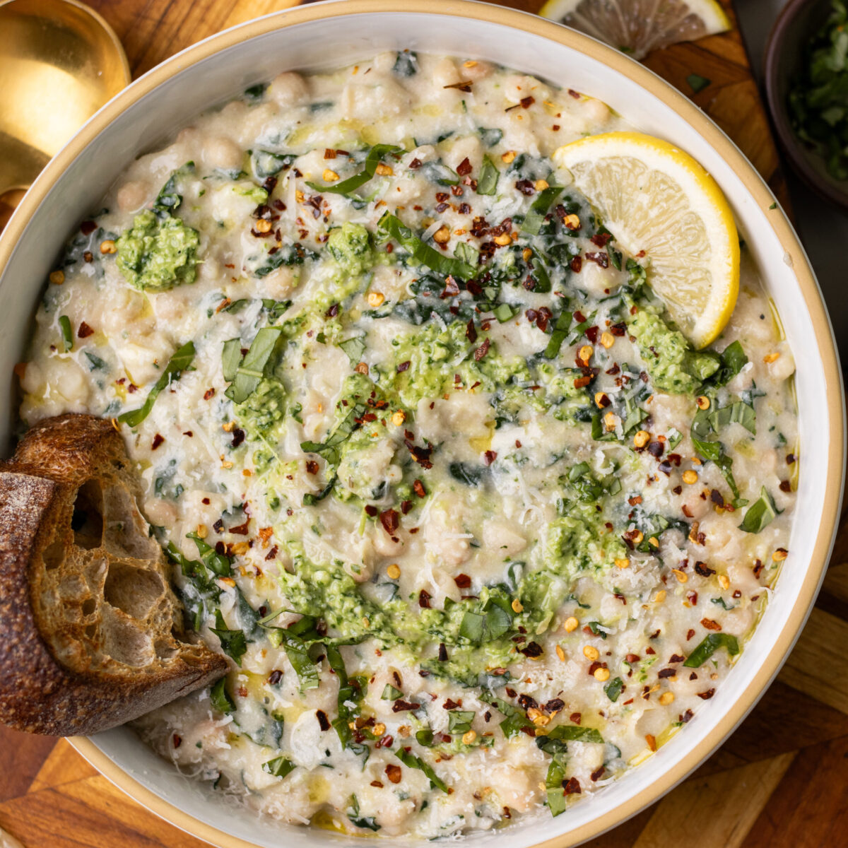 one pot creamy alfredo beans (high protein)