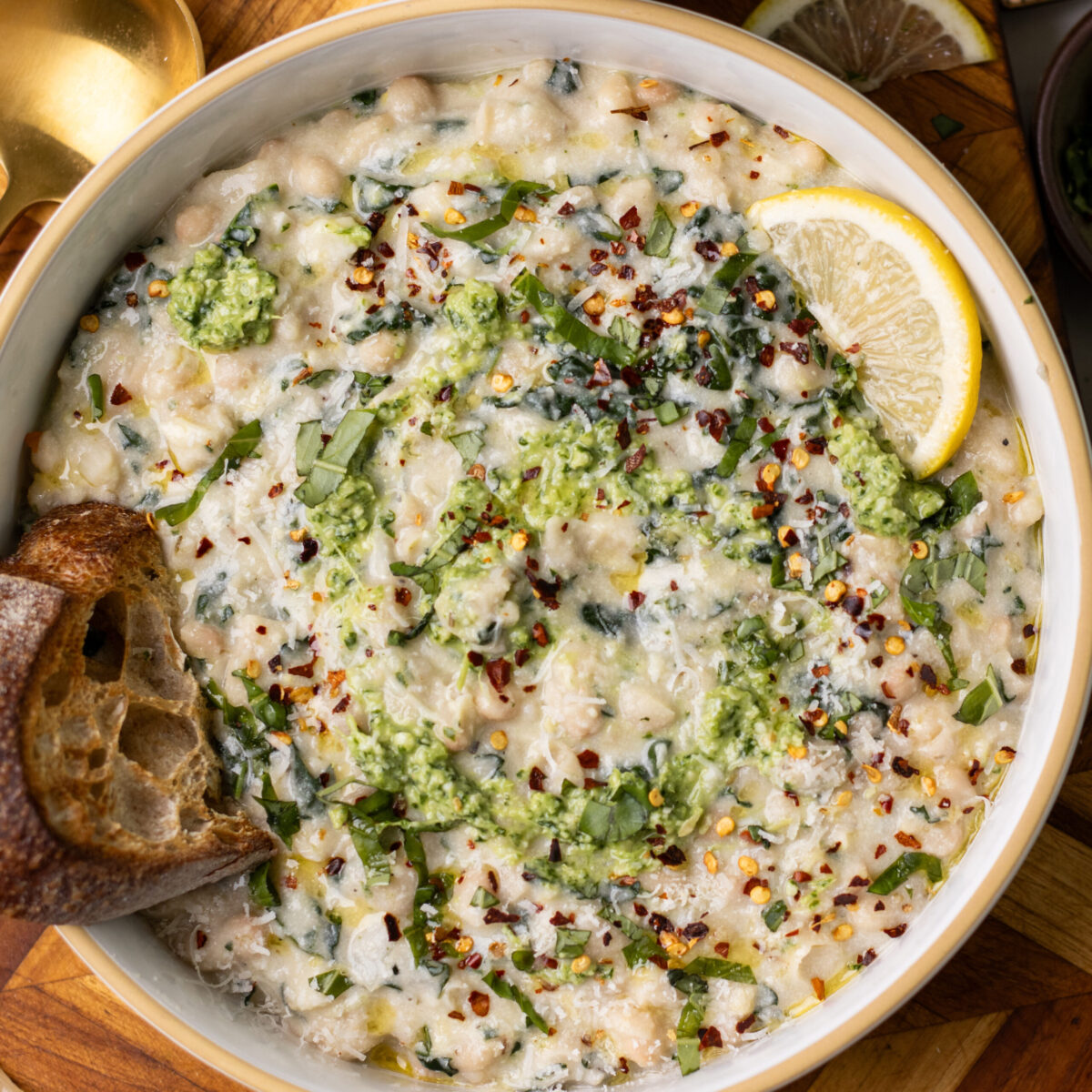 one pot creamy alfredo beans (high protein)